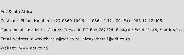 Adt South Africa Phone Number Customer Service