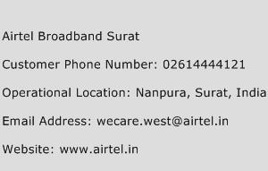 Airtel Broadband Surat Phone Number Customer Service