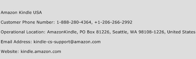 Amazon Kindle USA Phone Number Customer Service