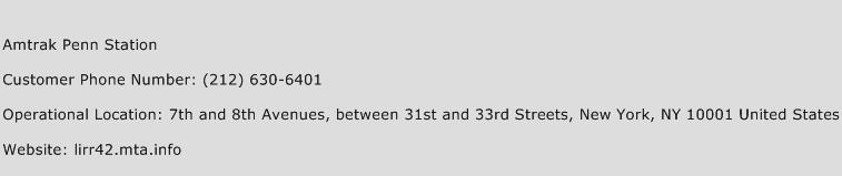 Amtrak Penn Station Phone Number Customer Service