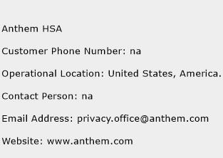 Anthem HSA Phone Number Customer Service