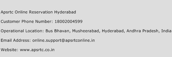 Apsrtc Online Reservation Hyderabad Phone Number Customer Service