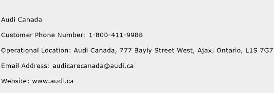Audi Canada Phone Number Customer Service