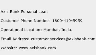 Axis Bank Personal Loan Phone Number Customer Service