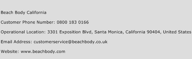 Beach Body California Phone Number Customer Service