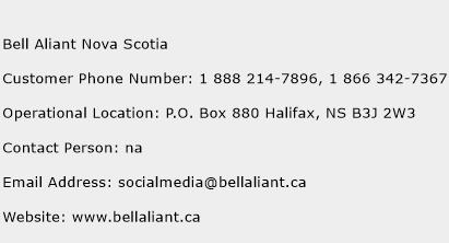 Bell Aliant Nova Scotia Phone Number Customer Service
