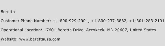 Beretta Phone Number Customer Service