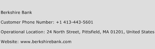 Berkshire Bank Phone Number Customer Service