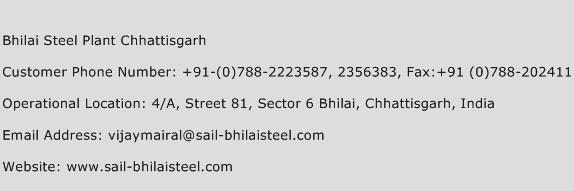 Bhilai Steel Plant Chhattisgarh Phone Number Customer Service