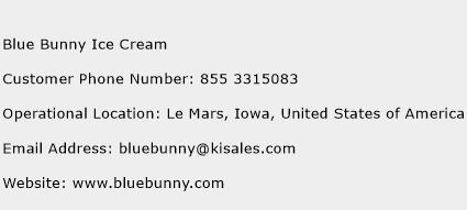 Blue Bunny Ice Cream Phone Number Customer Service