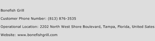 Bonefish Grill Phone Number Customer Service