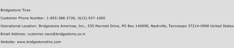 Bridgestone Tires Phone Number Customer Service