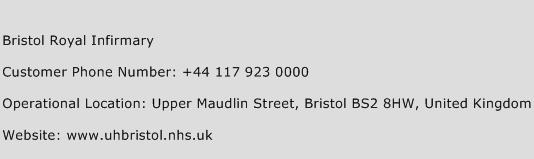 Bristol Royal Infirmary Phone Number Customer Service