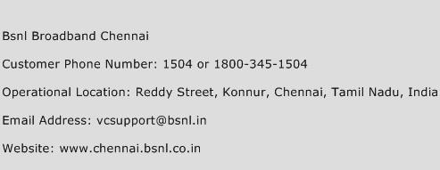 Bsnl Broadband Chennai Phone Number Customer Service