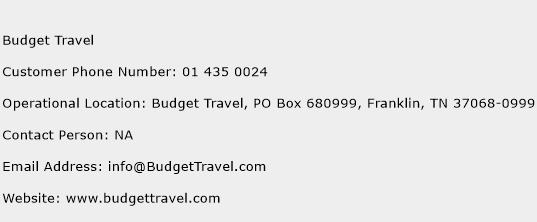 Budget Travel Phone Number Customer Service