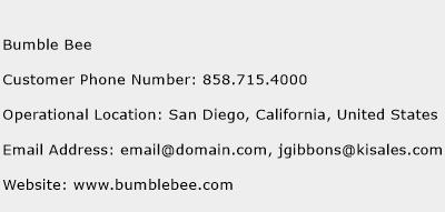 Bumble Bee Phone Number Customer Service