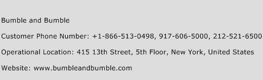 Bumble and Bumble Phone Number Customer Service
