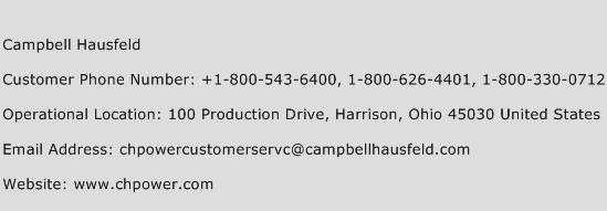 Campbell Hausfeld Phone Number Customer Service