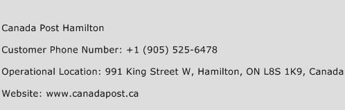 Canada Post Hamilton Phone Number Customer Service