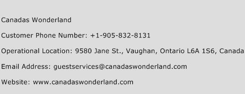 Canadas Wonderland Phone Number Customer Service