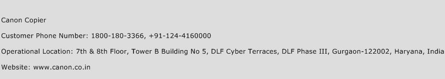 Canon Copier Phone Number Customer Service