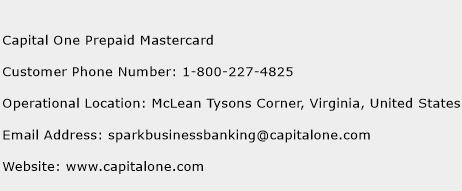 Capital One Prepaid Mastercard Phone Number Customer Service