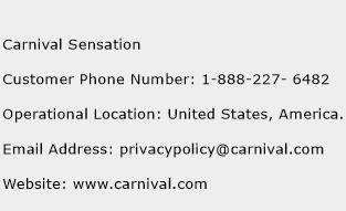 Carnival Sensation Phone Number Customer Service