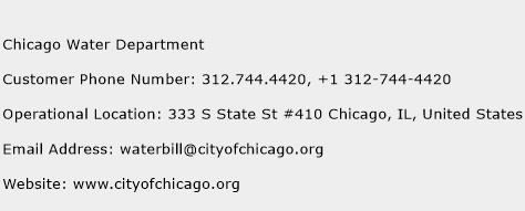 Chicago Water Department Phone Number Customer Service
