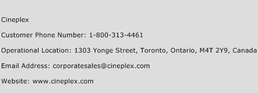 Cineplex Phone Number Customer Service