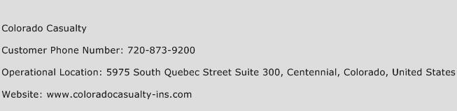 Colorado Casualty Phone Number Customer Service
