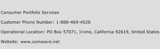 Consumer Portfolio Services Phone Number Customer Service