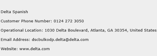 Delta Spanish Phone Number Customer Service