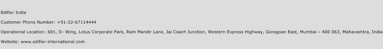 Edifier India Phone Number Customer Service