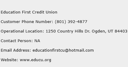 Education First Credit Union Phone Number Customer Service