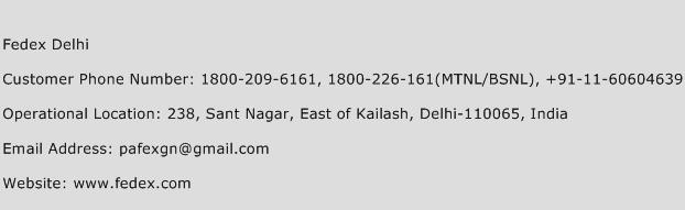 Fedex Delhi Phone Number Customer Service