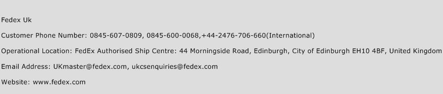 Fedex Uk Phone Number Customer Service