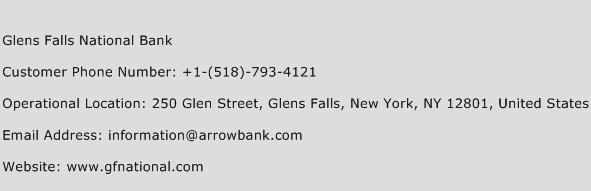 Glens Falls National Bank Phone Number Customer Service