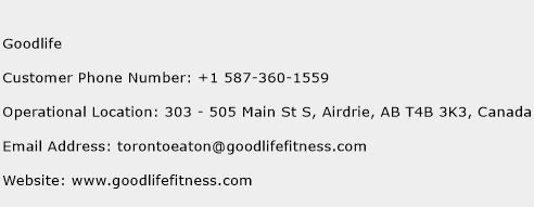 Goodlife Phone Number Customer Service