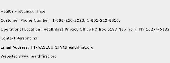 Health First Inssurance Phone Number Customer Service