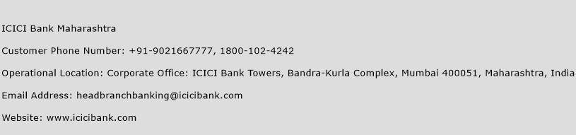 ICICI Bank Maharashtra Phone Number Customer Service