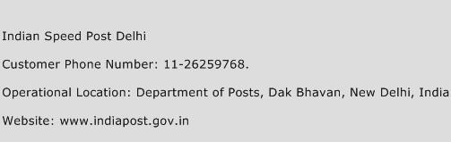 Indian Speed Post Delhi Phone Number Customer Service