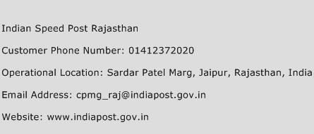 Indian Speed Post Rajasthan Phone Number Customer Service