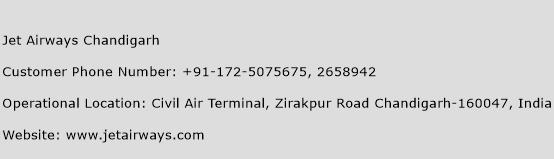 Jet Airways Chandigarh Phone Number Customer Service