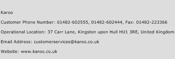 Karoo Phone Number Customer Service