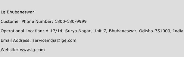 LG Bhubaneswar Phone Number Customer Service