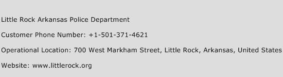 Little Rock Arkansas Police Department Phone Number Customer Service