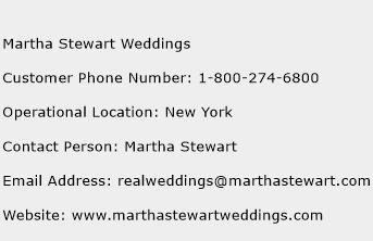Martha Stewart Weddings Phone Number Customer Service