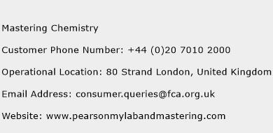 Mastering Chemistry Phone Number Customer Service