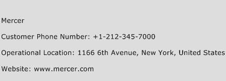 Mercer Phone Number Customer Service