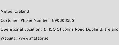 Meteor Ireland Phone Number Customer Service